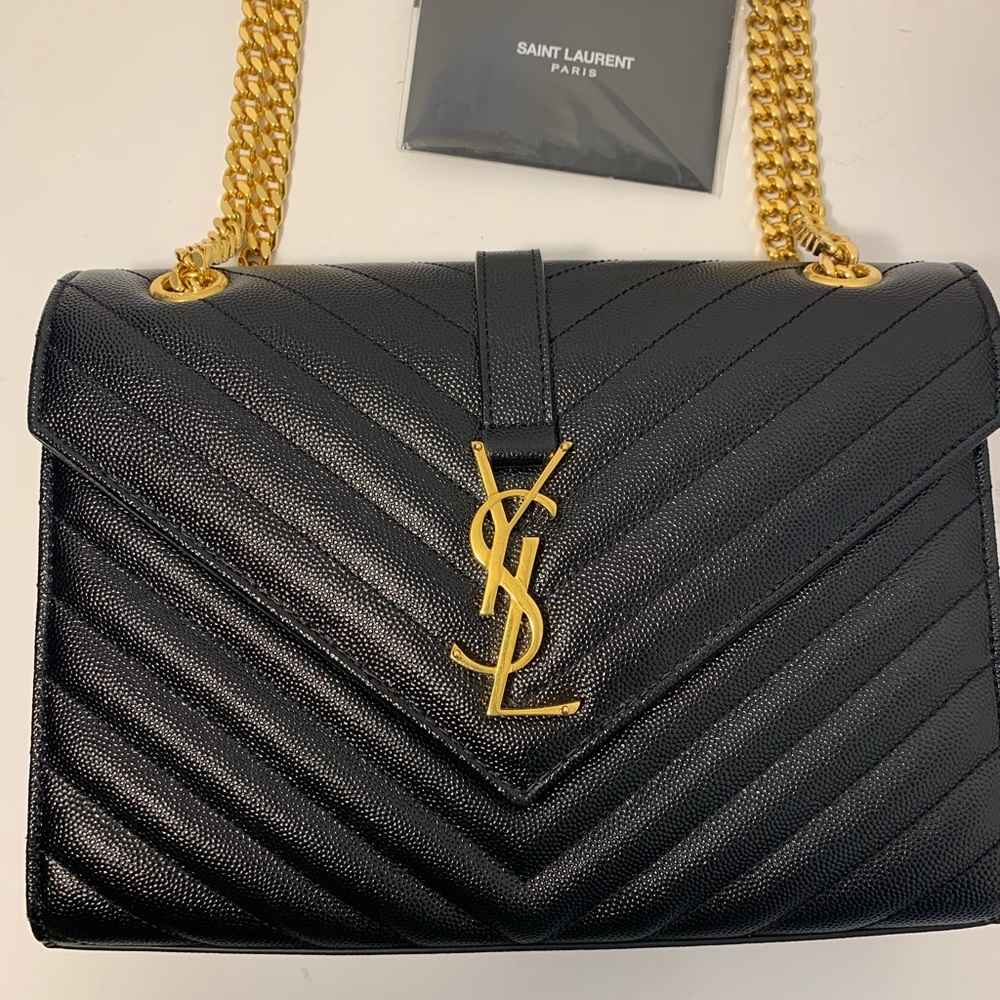 SAINT LAURENT Grain De Poudre Matelasse Chevron - Picture 5 of 8